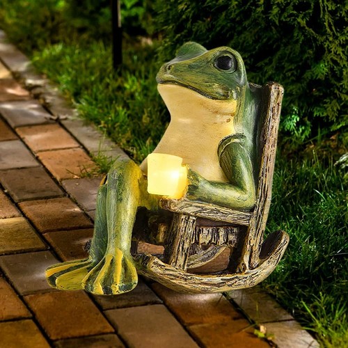 Solar frosch gartenfiguren - solar,