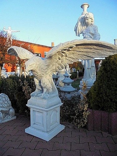 Steinfigur adler xxl sockel - steinfigur,