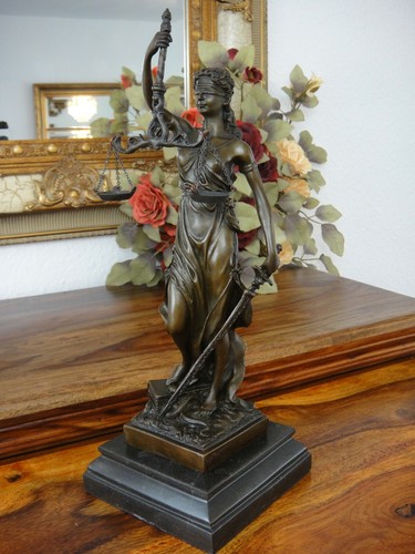 Bronze marmor justitia - marmor, statue