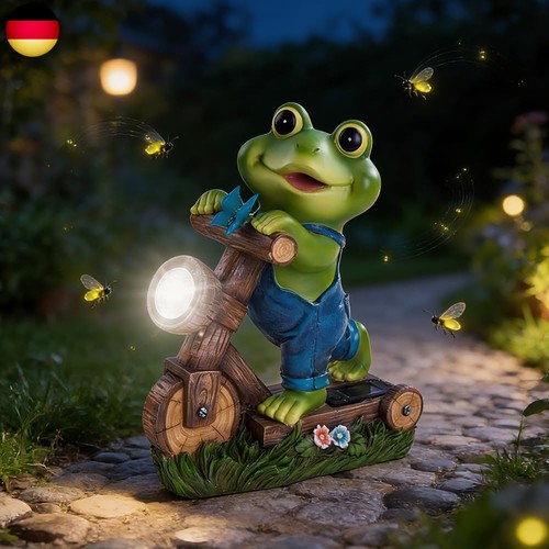 Solar frosch statue - solar, statue,
