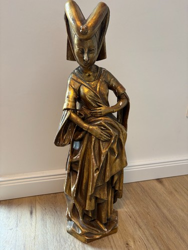 Holzfigur frau mittelalter - holzfigur,