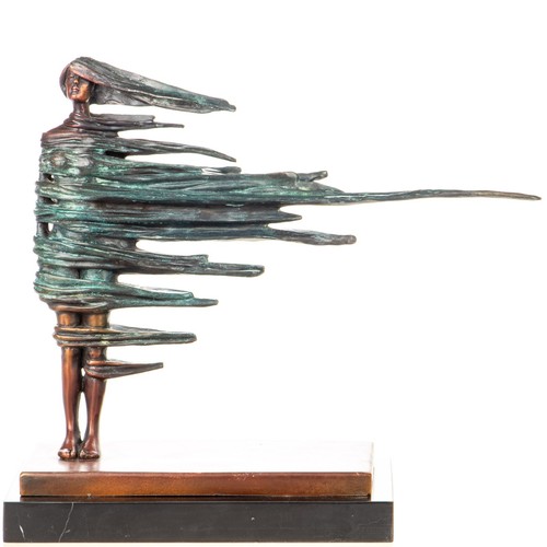 Moderne bronze statue - frau, im