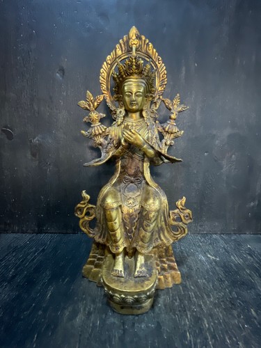 Rare nepali bronze maitreya - nepali,