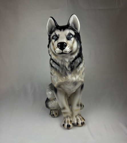 Große husky statue keramik - husky,