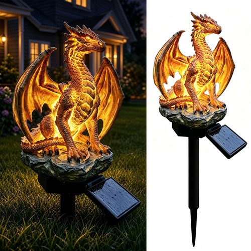 Garten drache statue solar led - statue,
