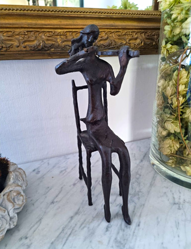 Metallskulptur statue sitzende - metallskulptur,